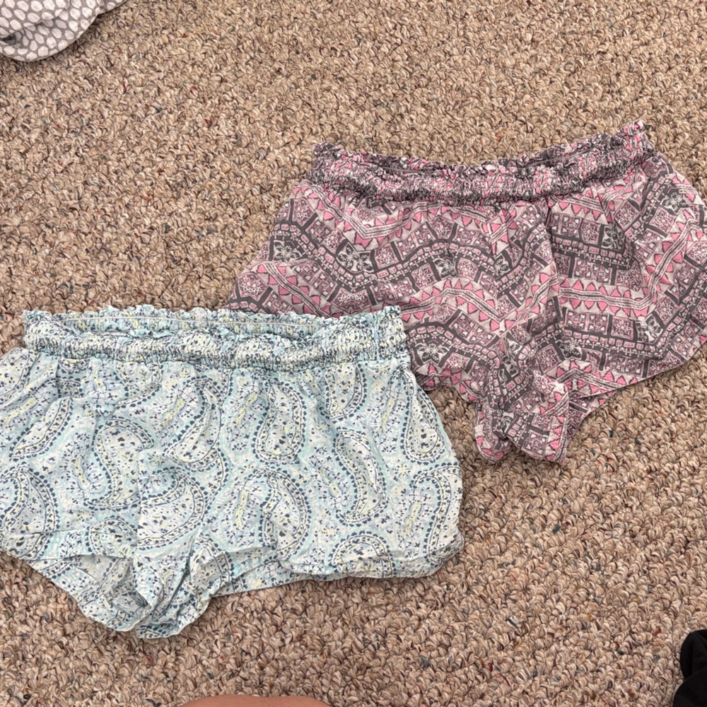 Victoria's Secret Light Blue Paisley & Pink Patterned Lounge Shorts Set